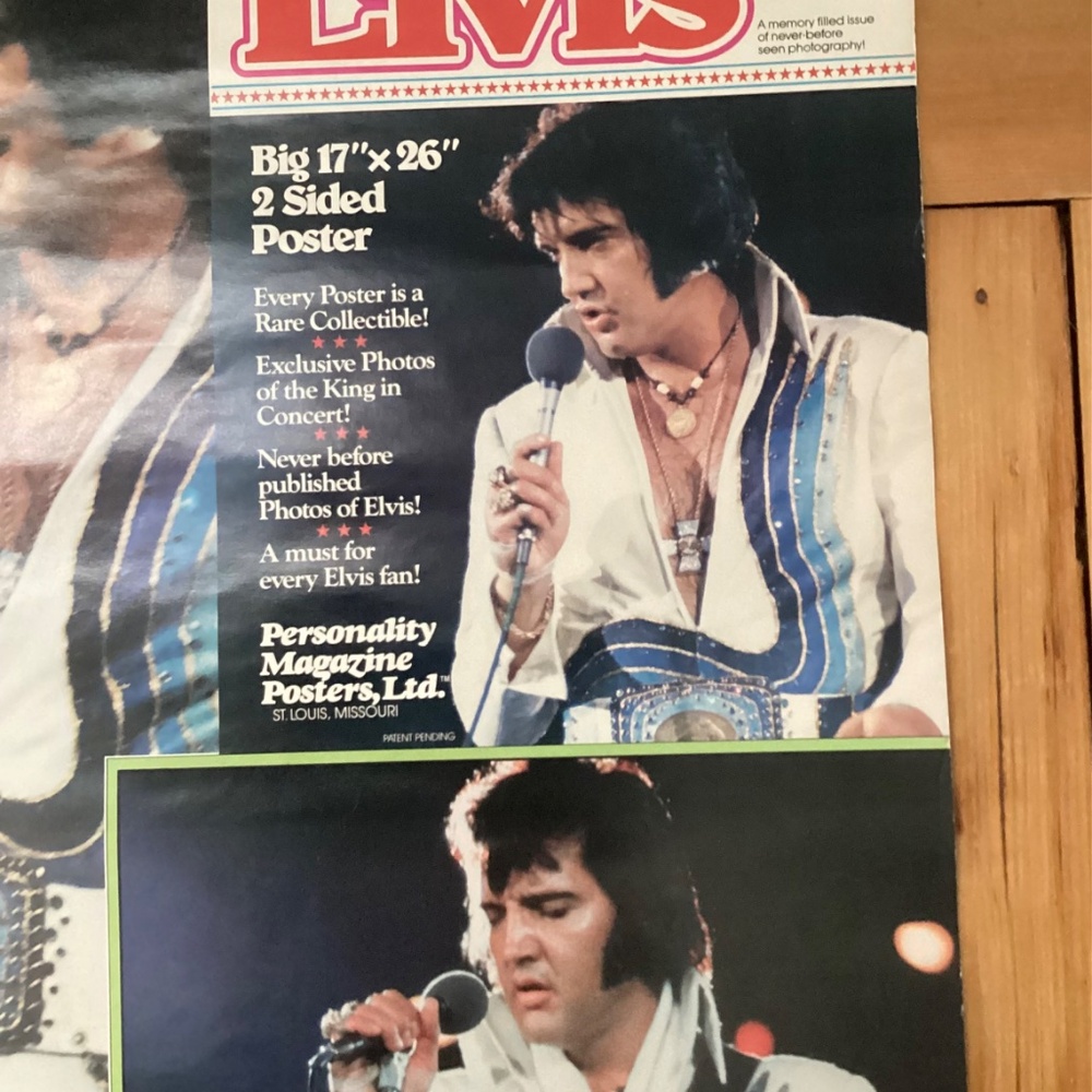 VINTAGE DOUBLE SIDED ELVIS POSTER  IN CONCERT 1974 SPECIAL ANNIVERSARY ISSUE - Picture 3 of 12